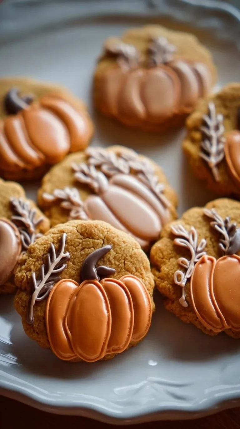 Freshly baked pumpkin cookies with spices and a soft texture