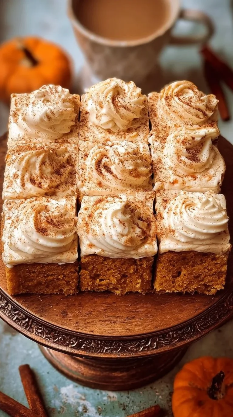 Delicious Pumpkin Spice Latte Cake topped with creamy frosting and spices