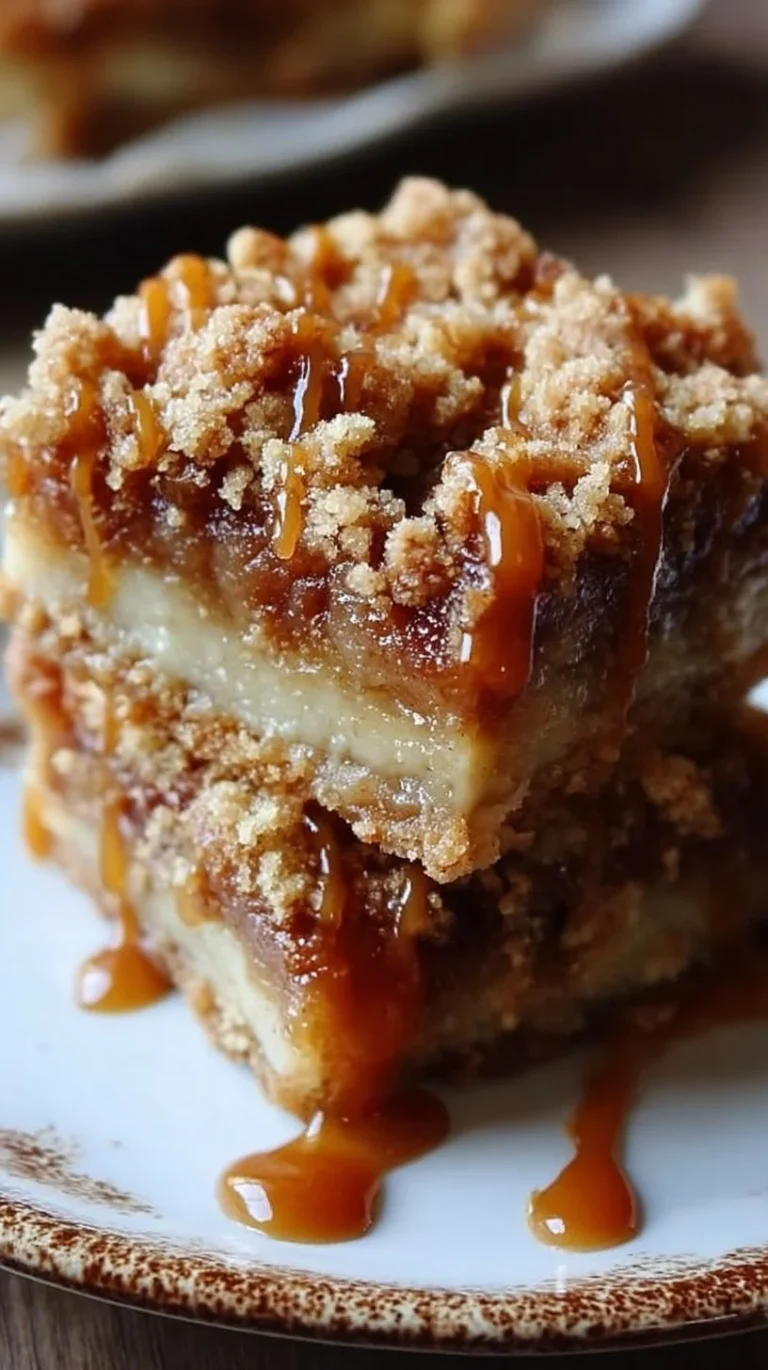 Delicious salted caramel apple crumble bars ready in 45 minutes.