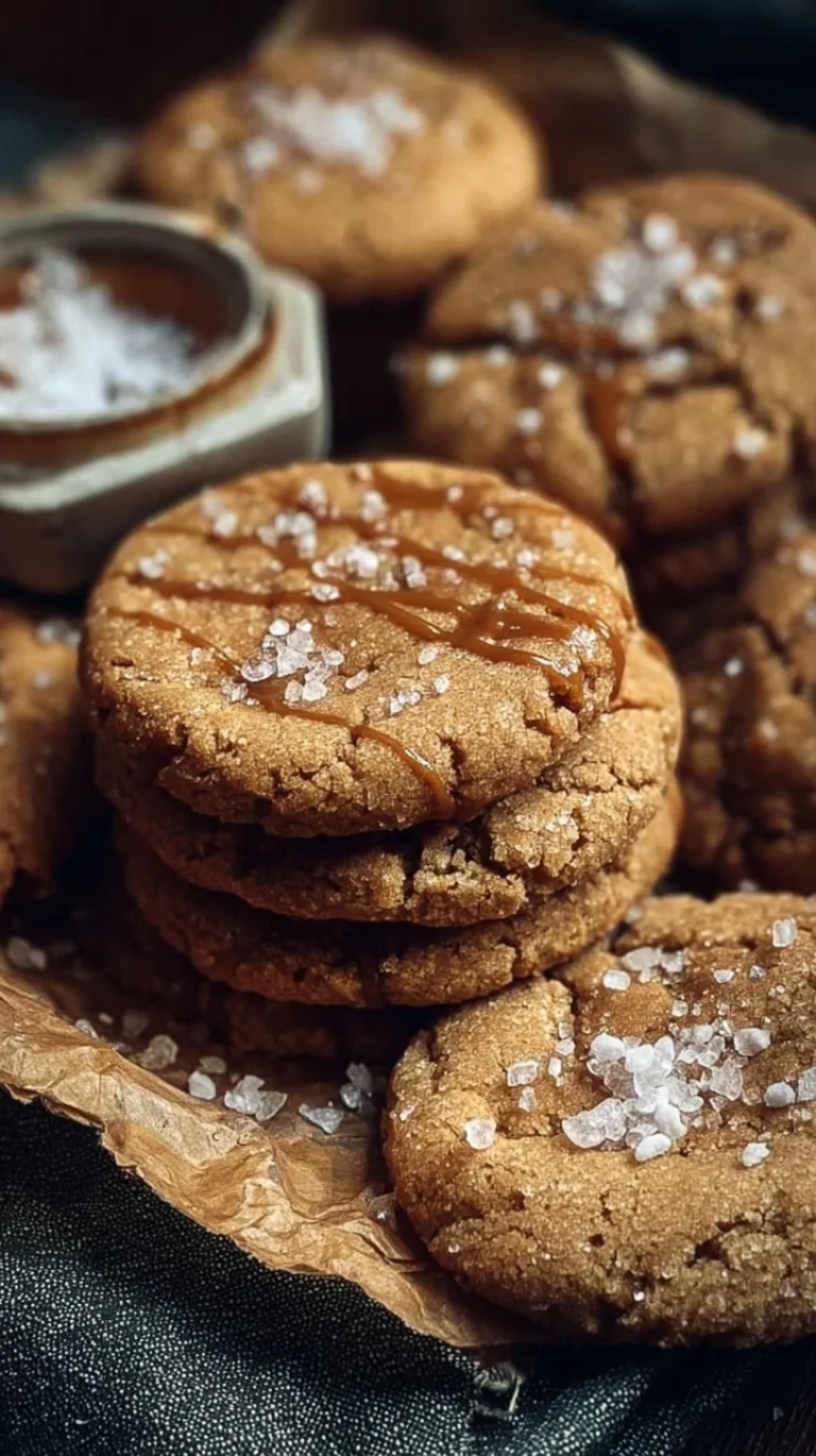 Delicious homemade salted caramel cookies on a baking tray