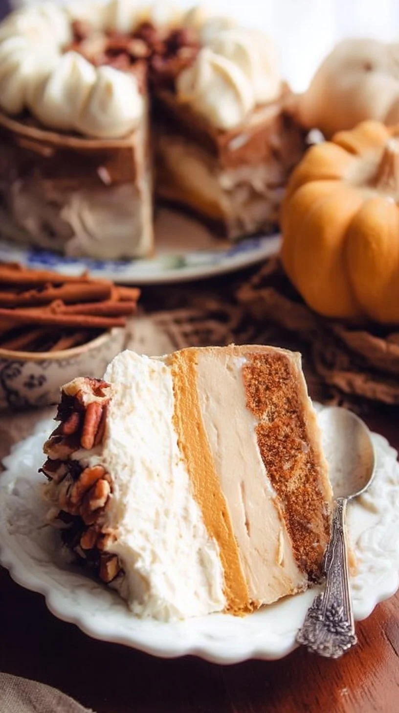 Thanksgiving Piecaken featuring layers of pie and cake for a festive dessert experience
