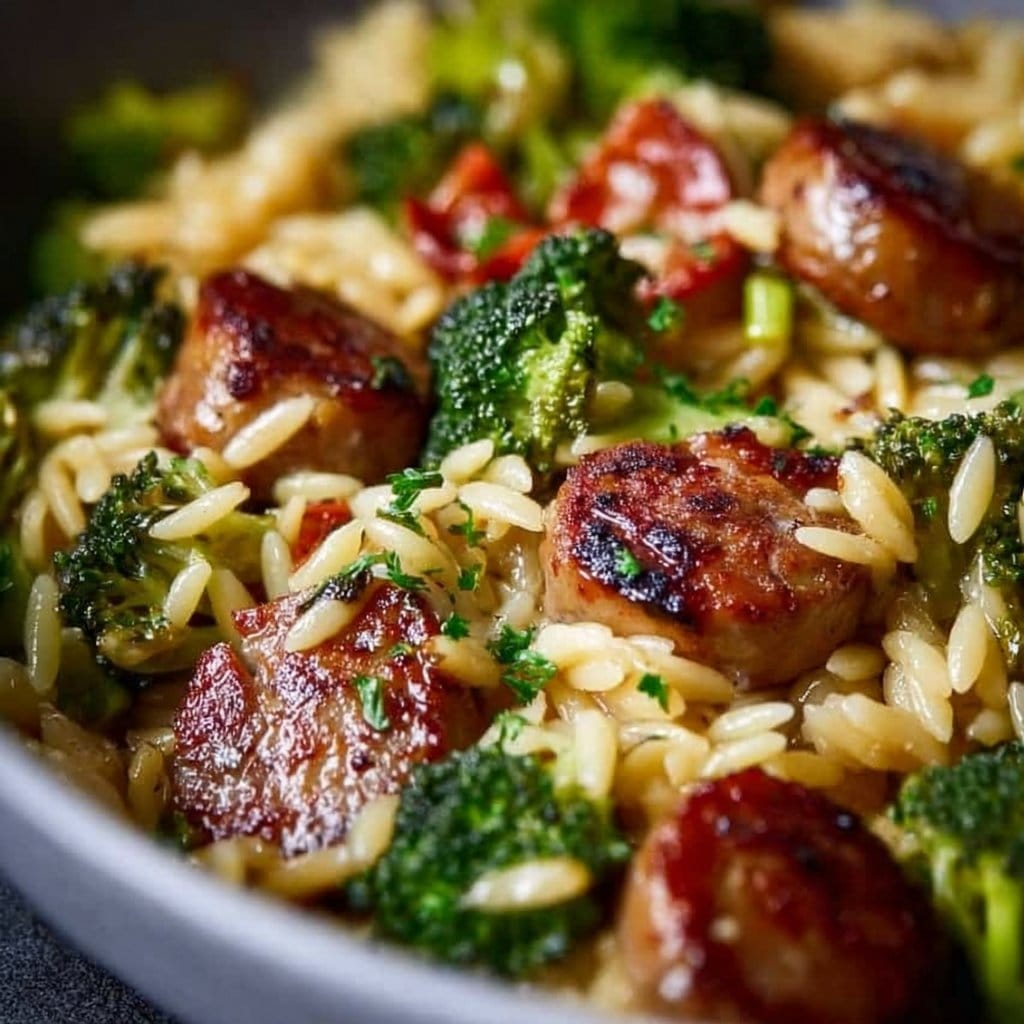 Chicken Sausage and Broccoli Orzo