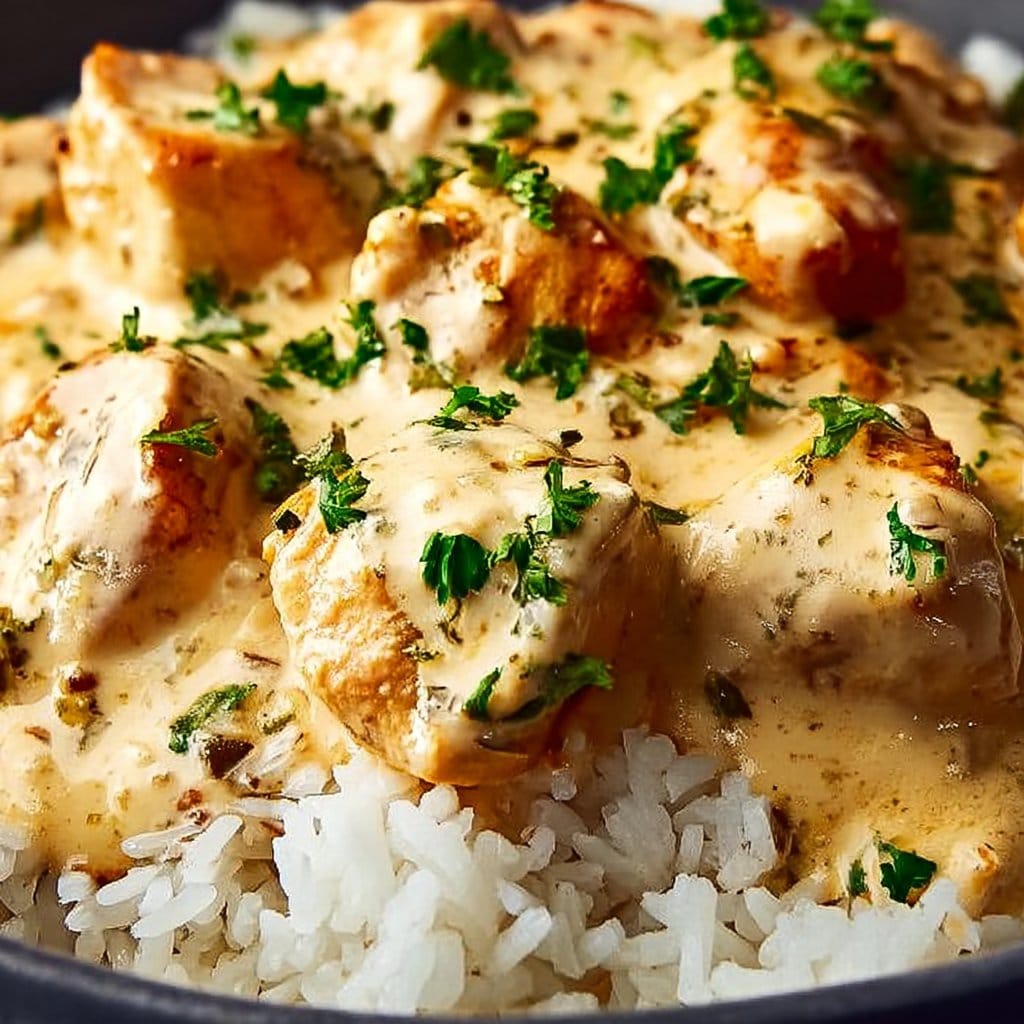 Creamy Smothered Chicken and Rice