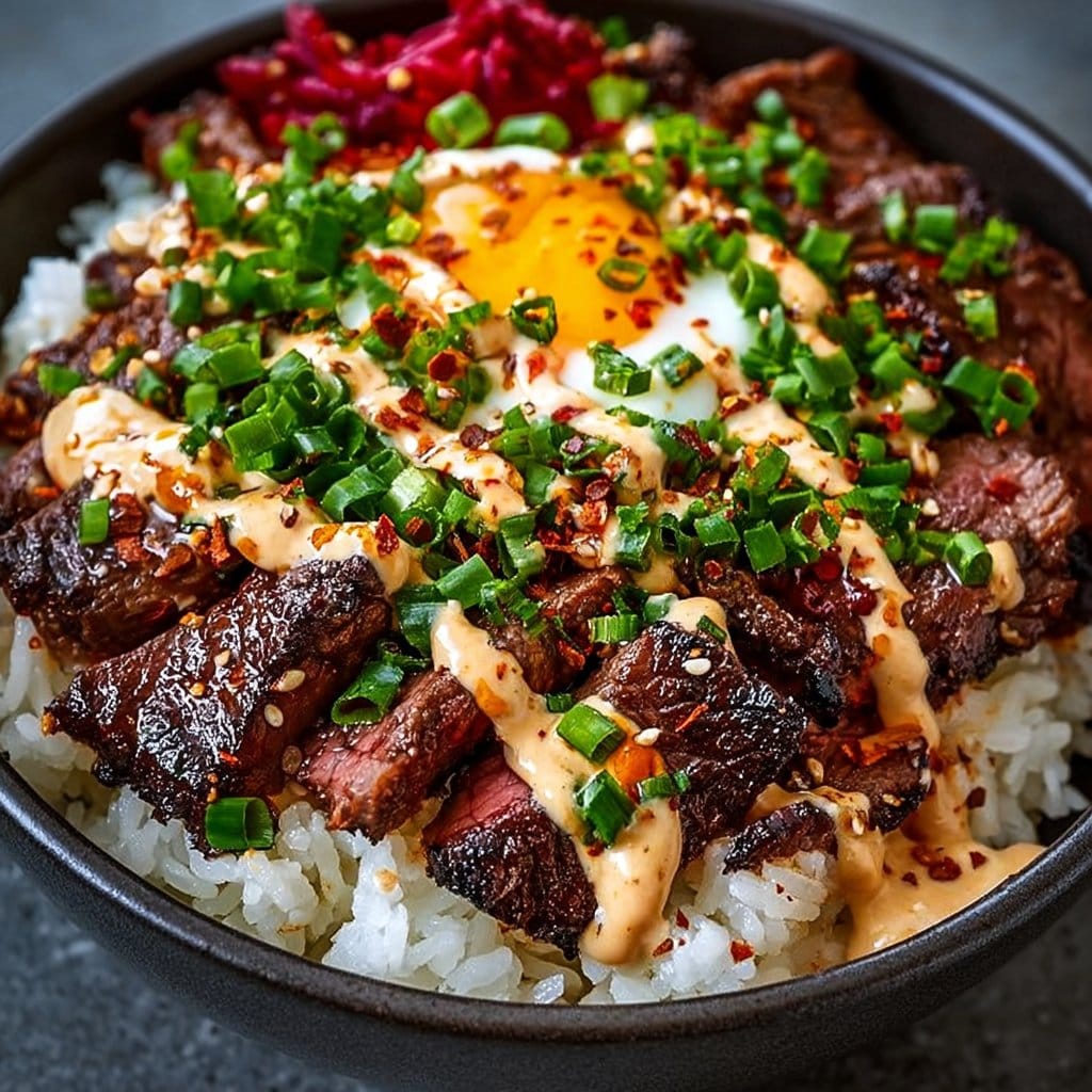Savory Korean BBQ Steak Rice Bowls