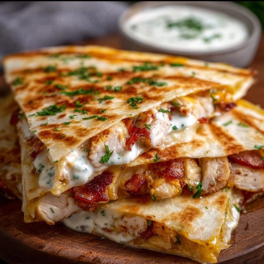 Easy Chicken Bacon Ranch Quesadilla