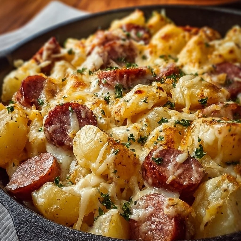 Cheesy Ranch Potatoes and Smoked Sausage