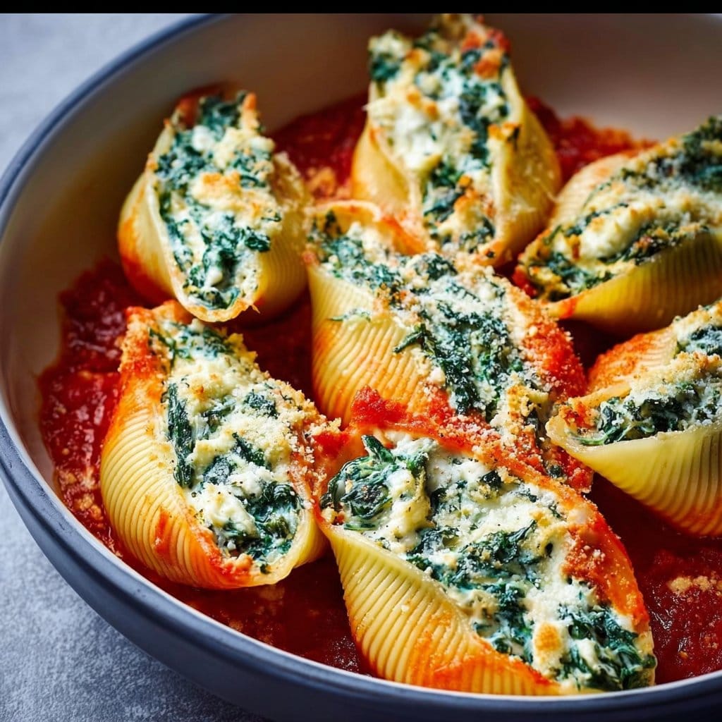 Spinach and Ricotta Stuffed Shells