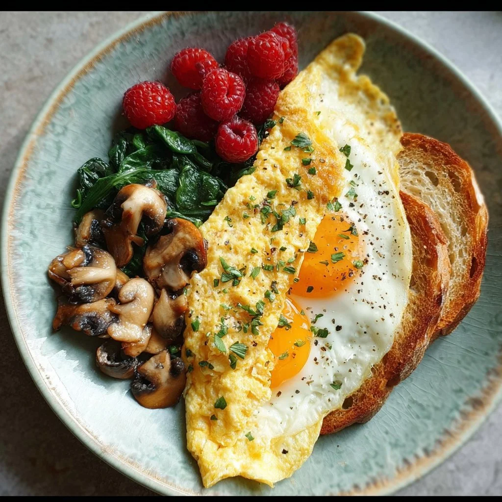 A colorful anti-inflammatory breakfast featuring berries, nuts, and whole grains.