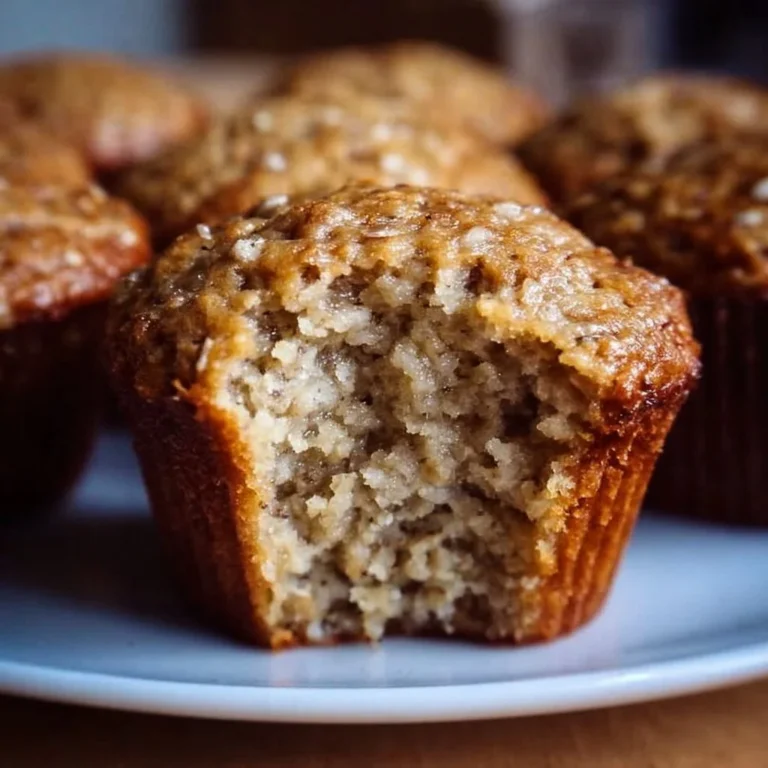 Freshly baked Banana Oatmeal Muffins on a cooling rack