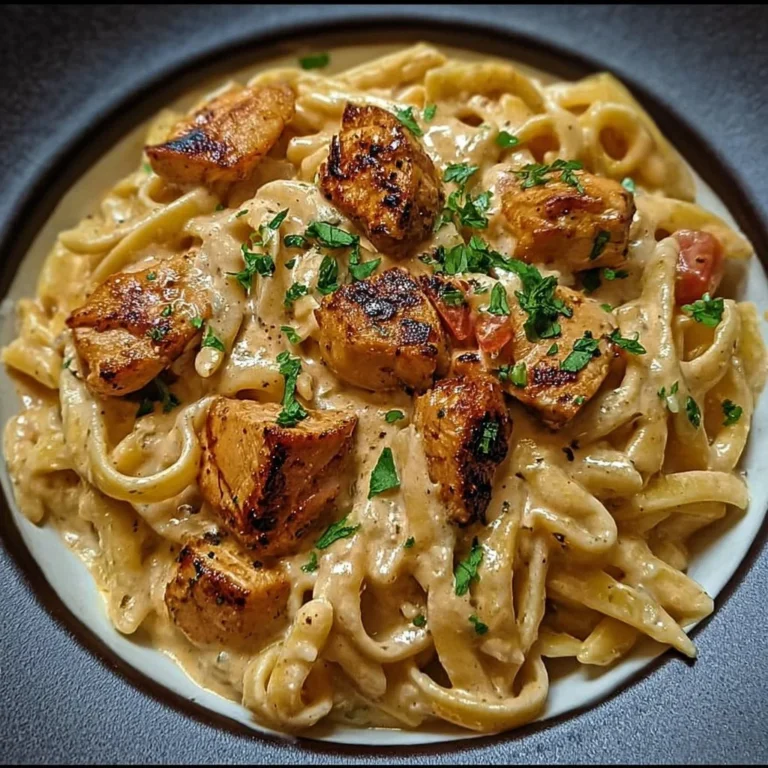 Creamy Cajun Chicken Pasta with colorful vegetables and flavorful sauce