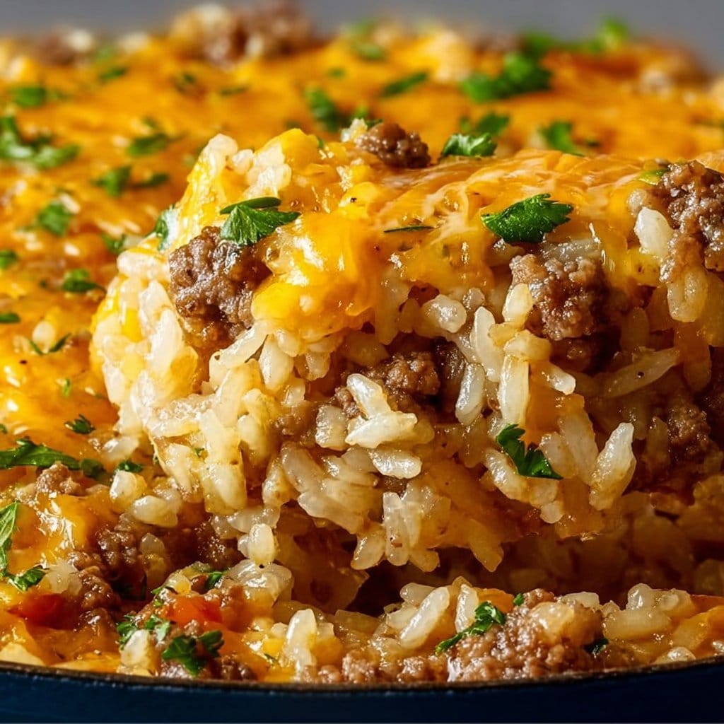 Cheesy Hamburger Rice Casserole
