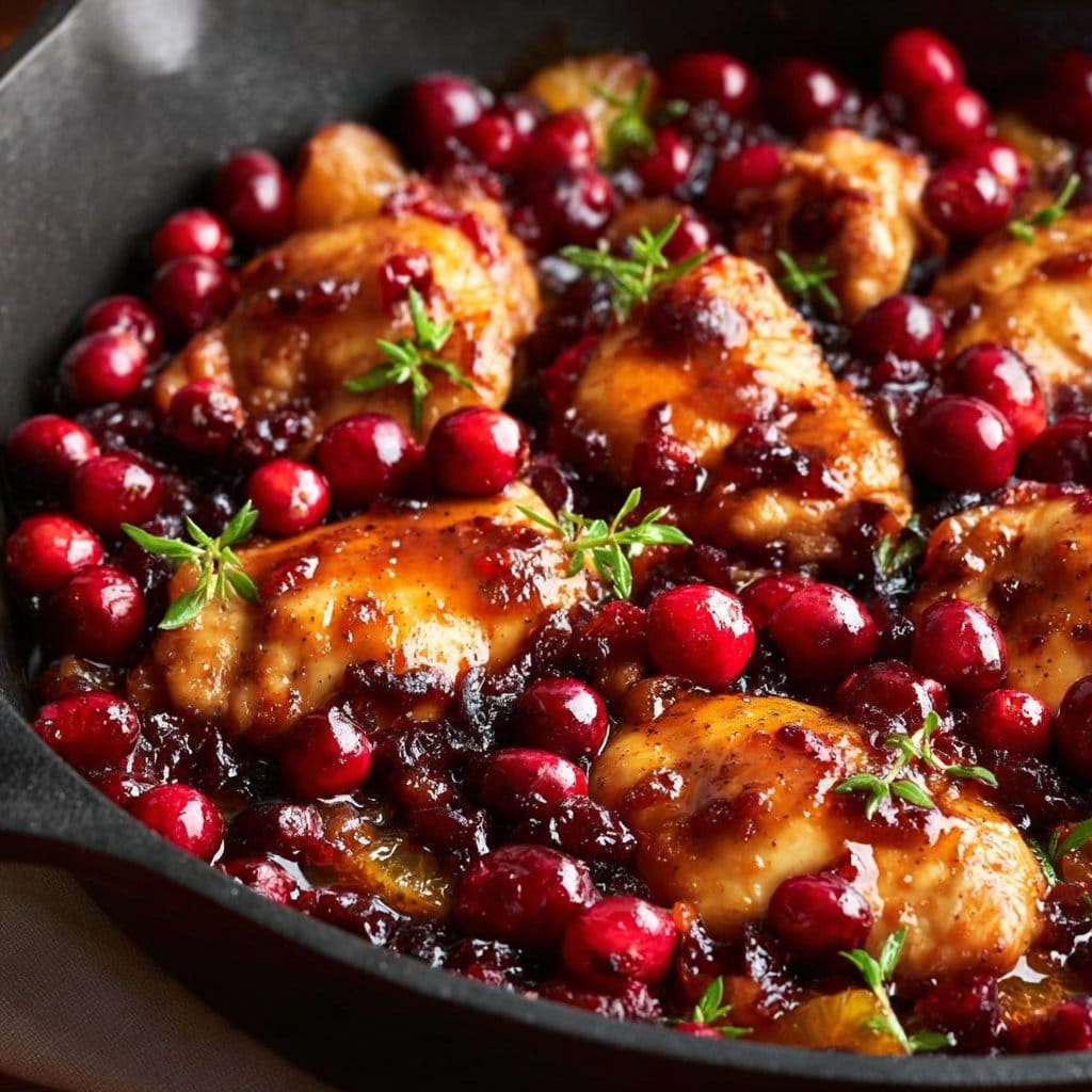 Skillet Cranberry Orange Chicken Recipe
