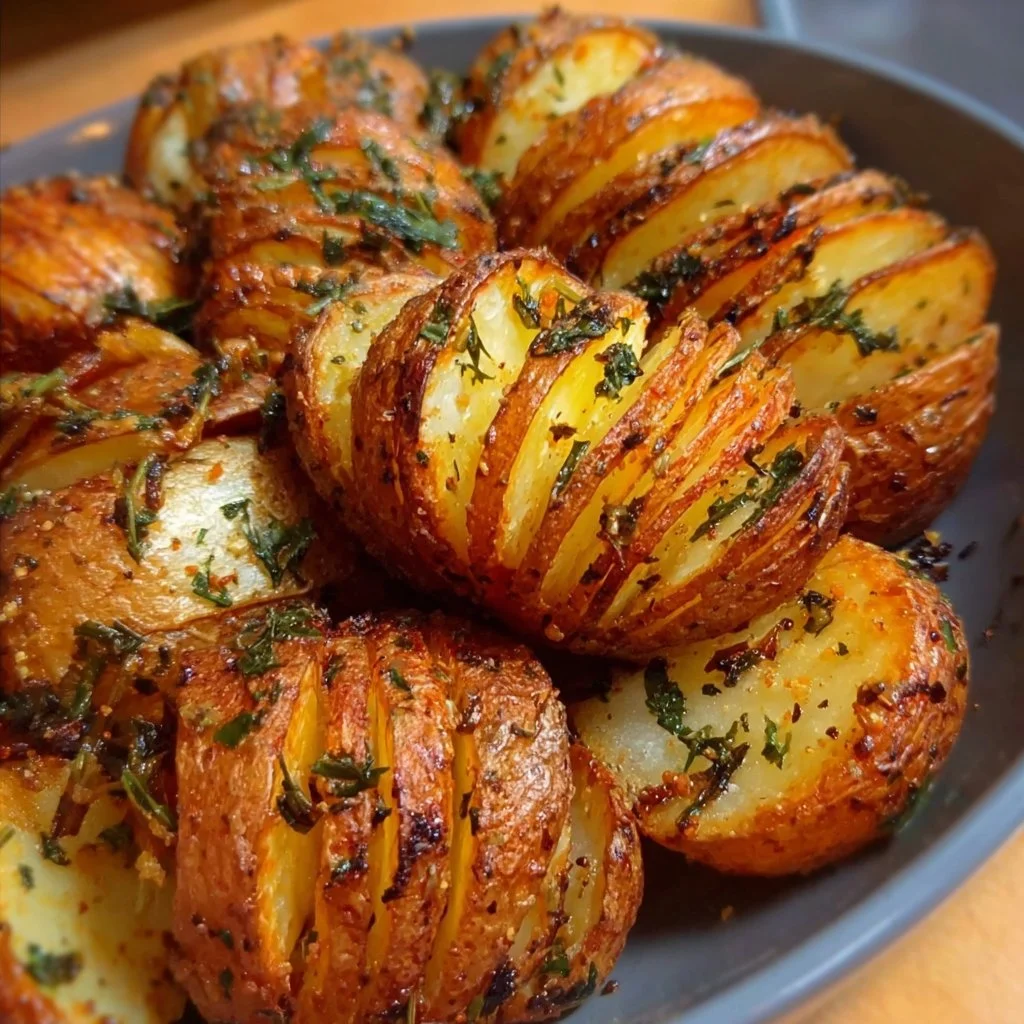 Delicious herb roasted potatoes seasoned and baked to perfection