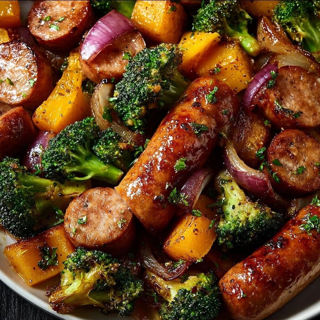 Honey Garlic Sheet Pan Sausage