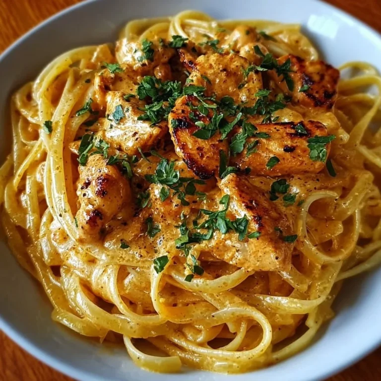 Delicious Cowboy Butter Chicken Linguine served in a bowl