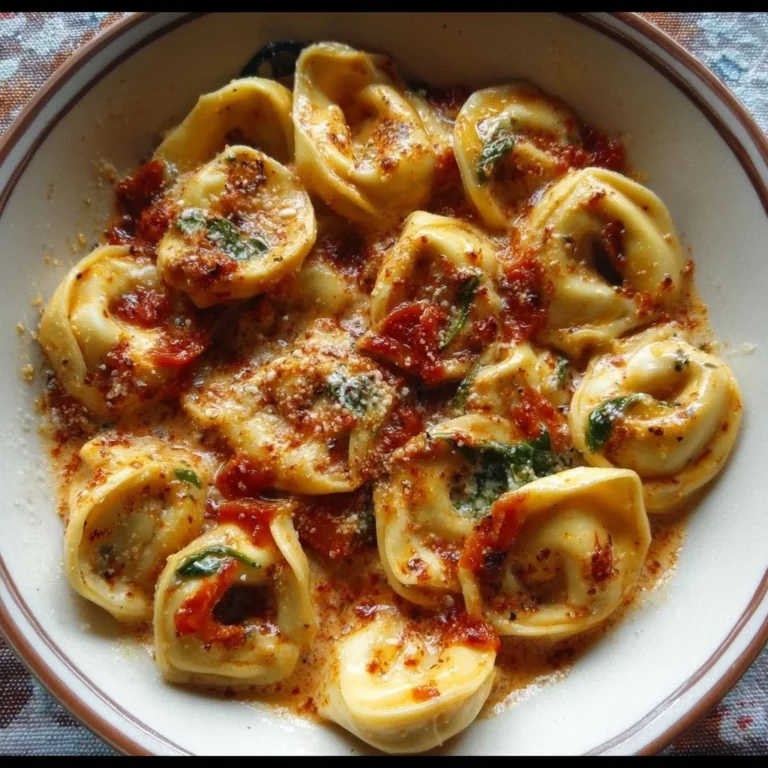 Delicious Marry Me Tortellini served with creamy sauce and fresh herbs