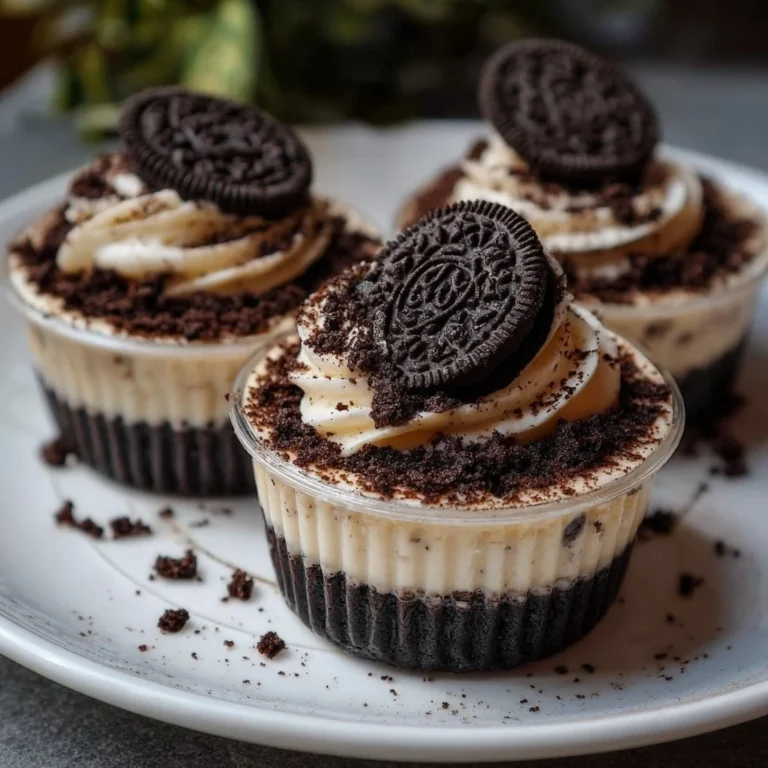 Oreo Cheesecake Cups served in stylish dessert glasses