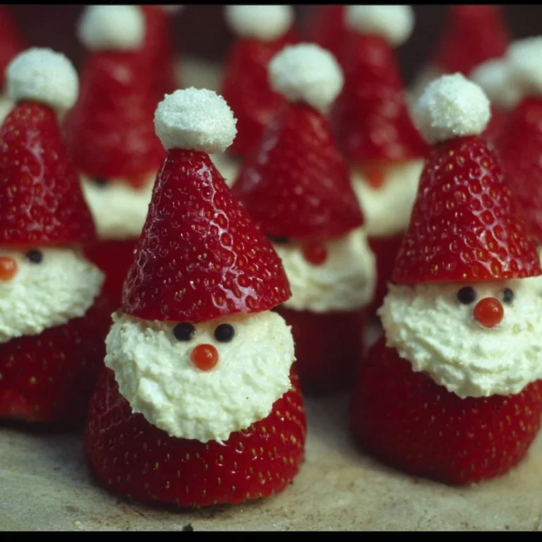 Festive Strawberry Santas decorated for holiday treats