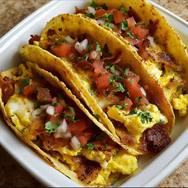 Delicious baked breakfast tacos topped with fresh ingredients