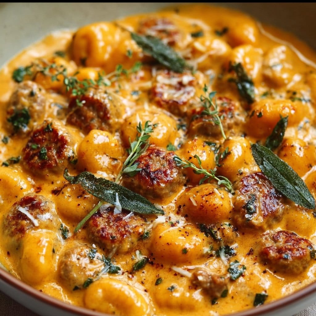 Creamy Butternut Squash Gnocchi with Sausage Recipe