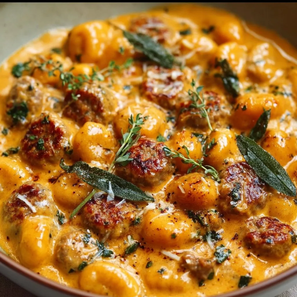 Creamy Butternut Squash Gnocchi with Sausage Recipe