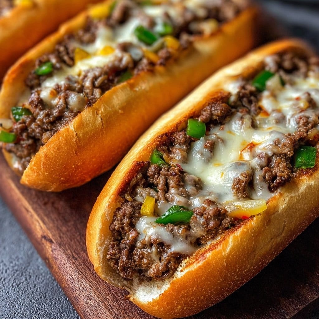 Ground Beef Philly Cheesesteaks