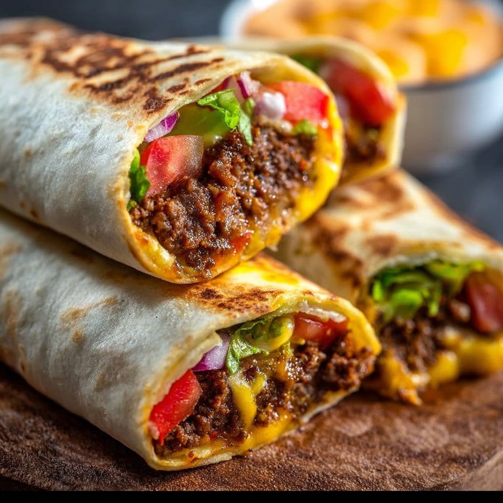 Vegan Cheeseburger Wraps