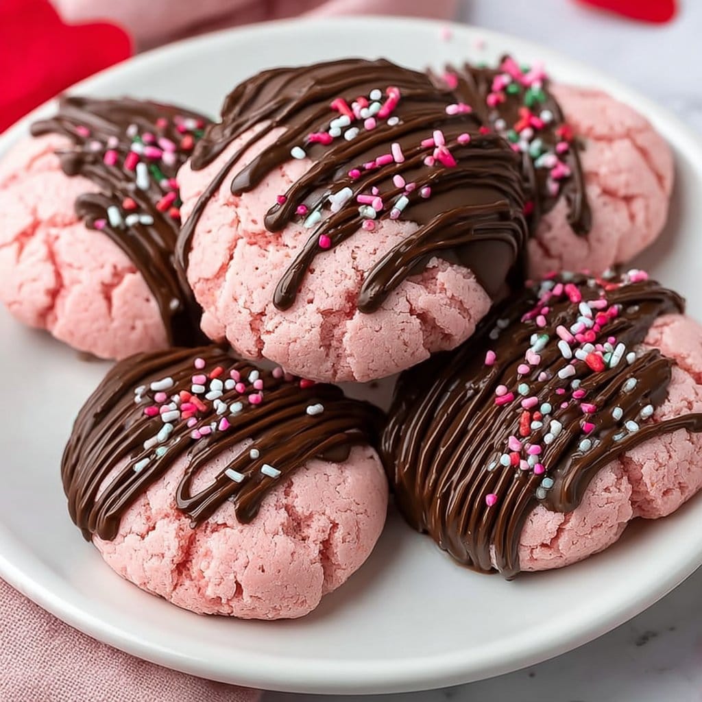 Valentine's Day Chocolate Covered Strawberry Cookies