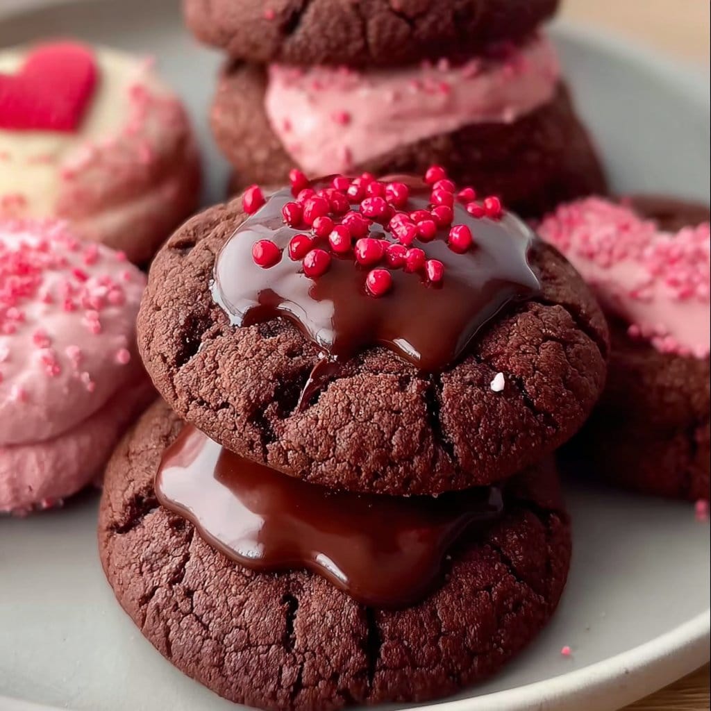 Valentine Ganache Cookies
