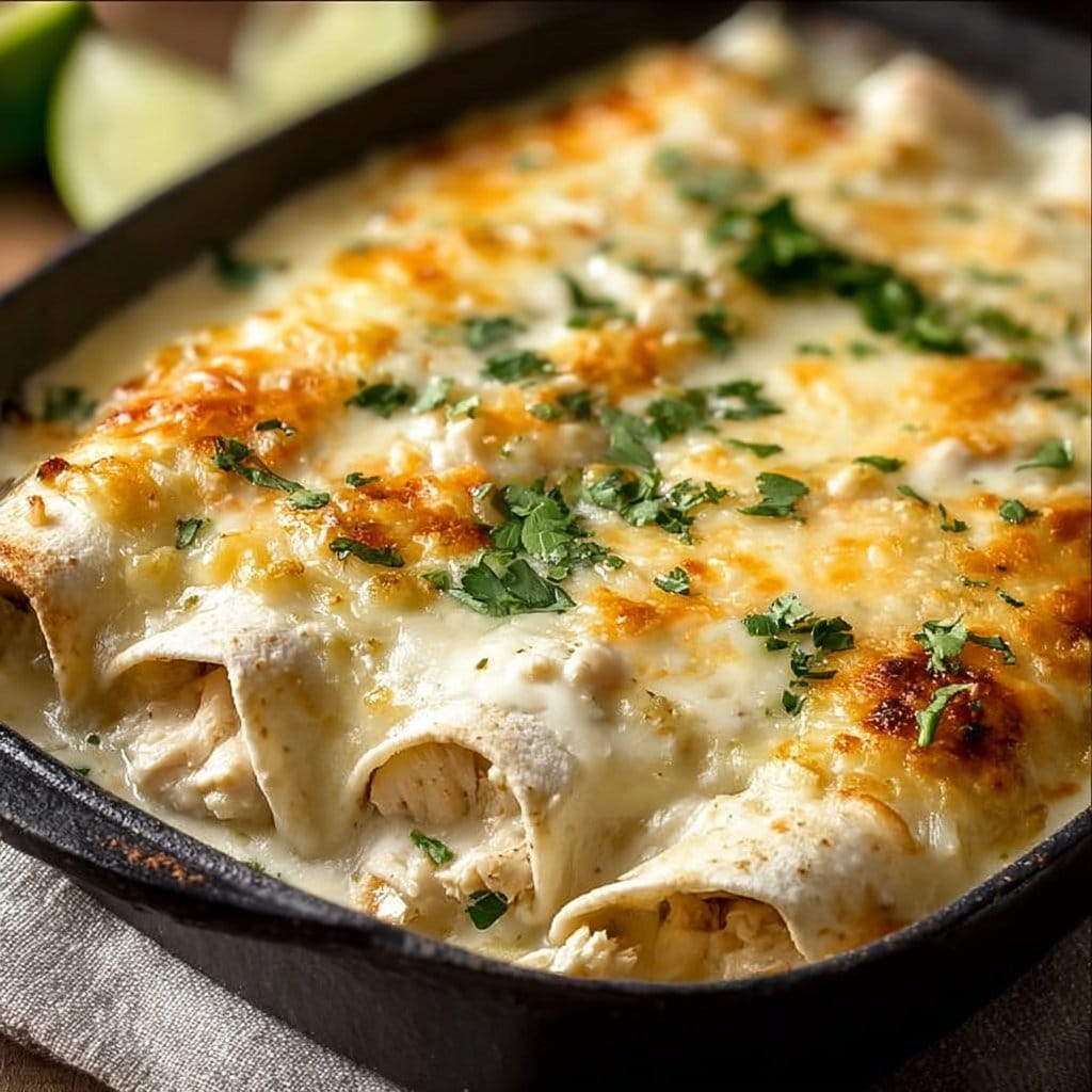 Creamy White Chicken Enchiladas