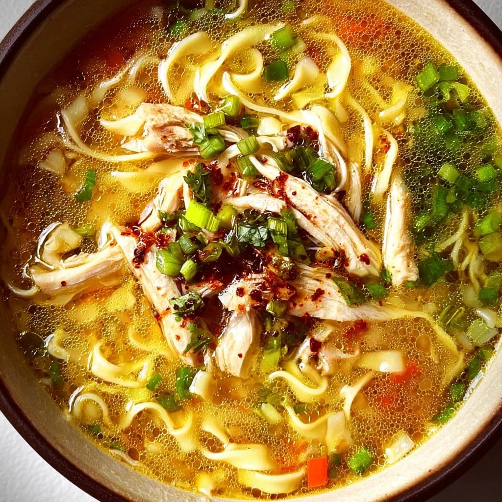 Classic Ginger Garlic Chicken Noodle Soup