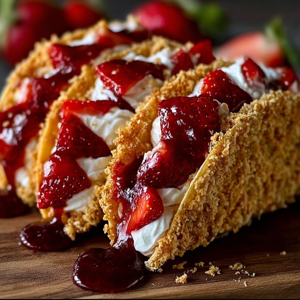 Strawberry Crunch Cheesecake Tacos