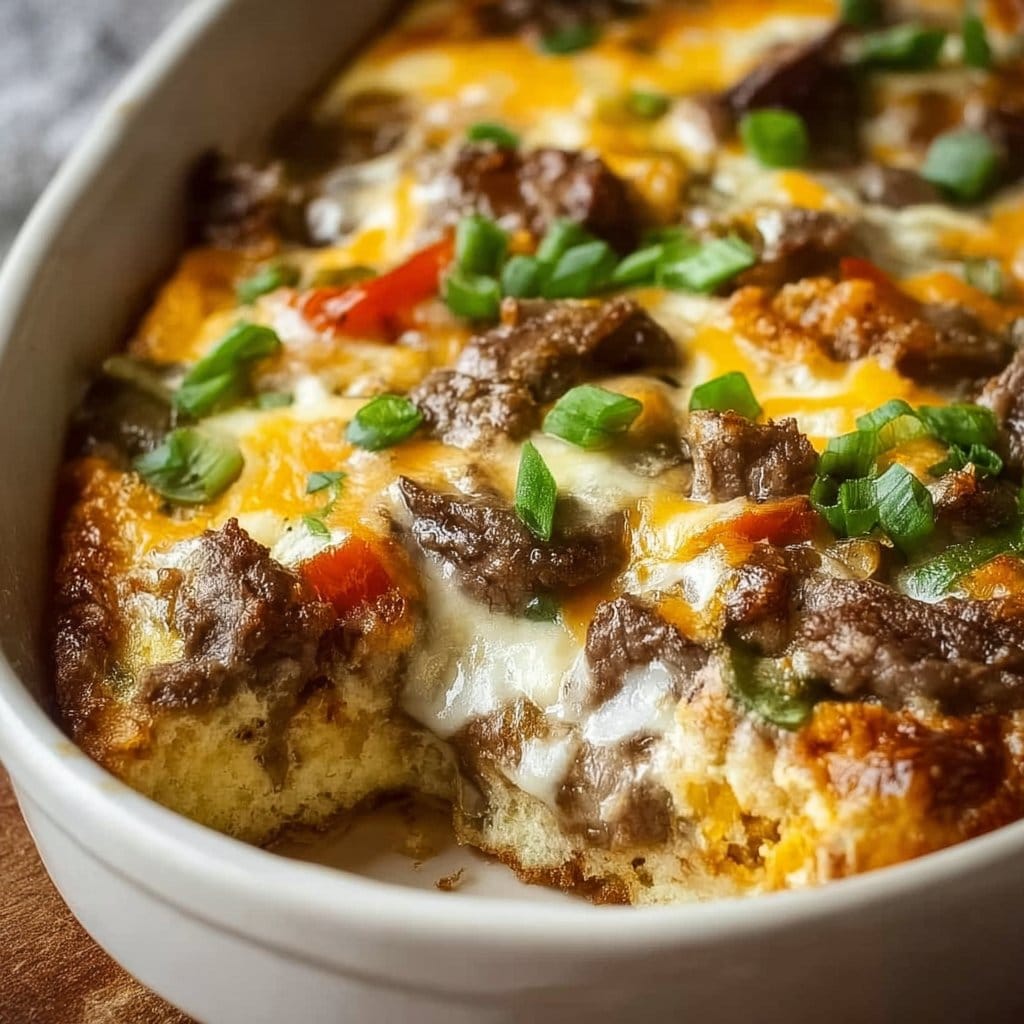 Low Carb Philly Cheesesteak Casserole