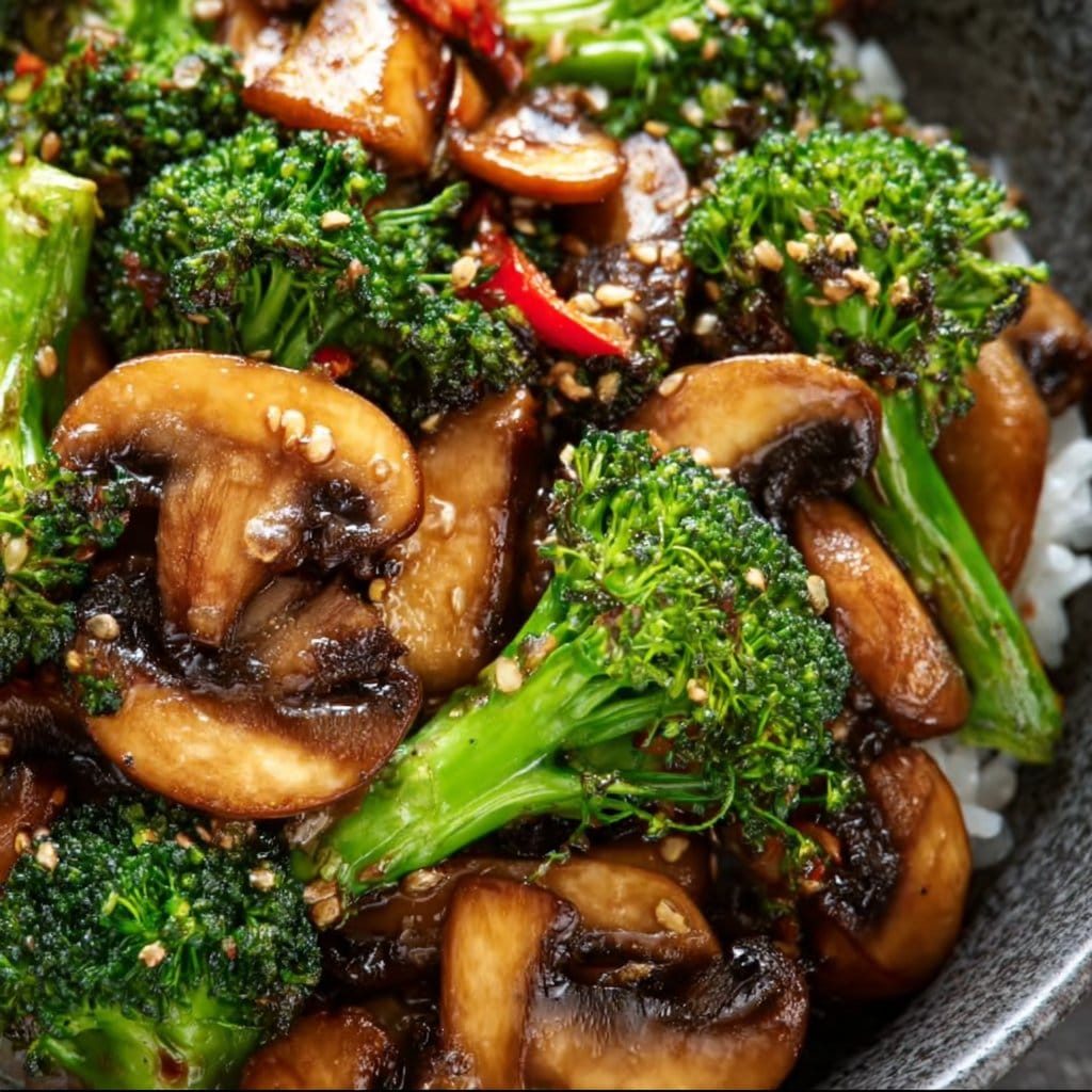 Vegan Broccoli and Mushroom Stir Fry