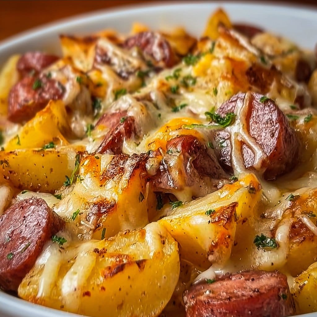 Cheesy Ranch Potatoes and Smoked Sausage