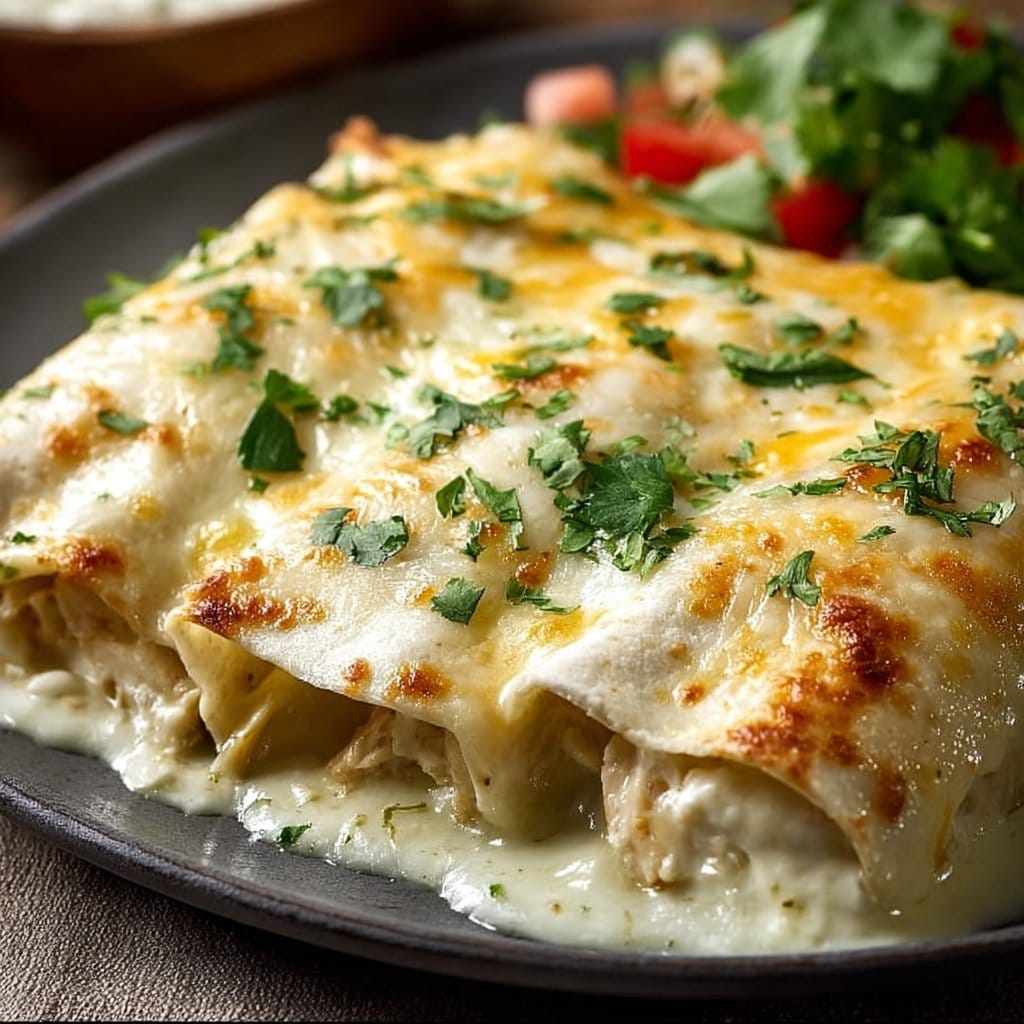 Creamy White Chicken Enchiladas