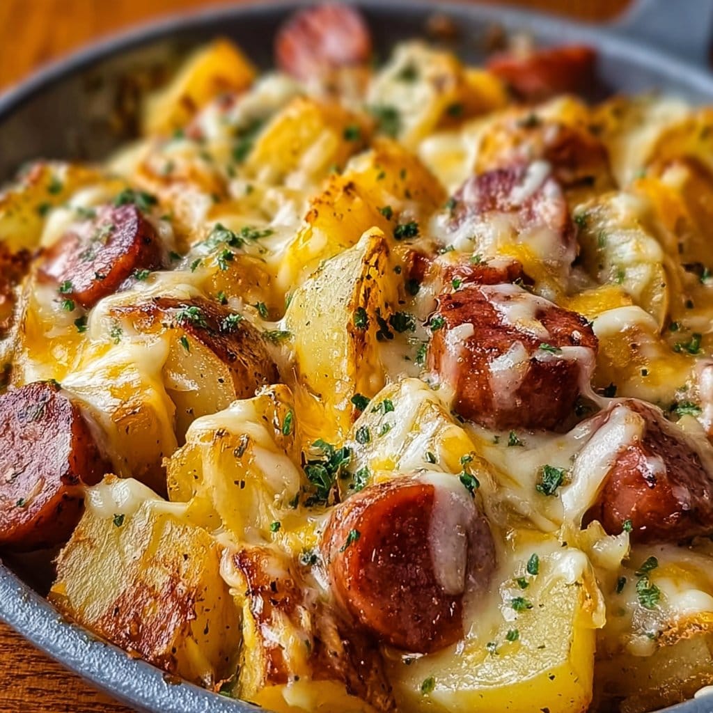 Cheesy Ranch Potatoes and Smoked Sausage