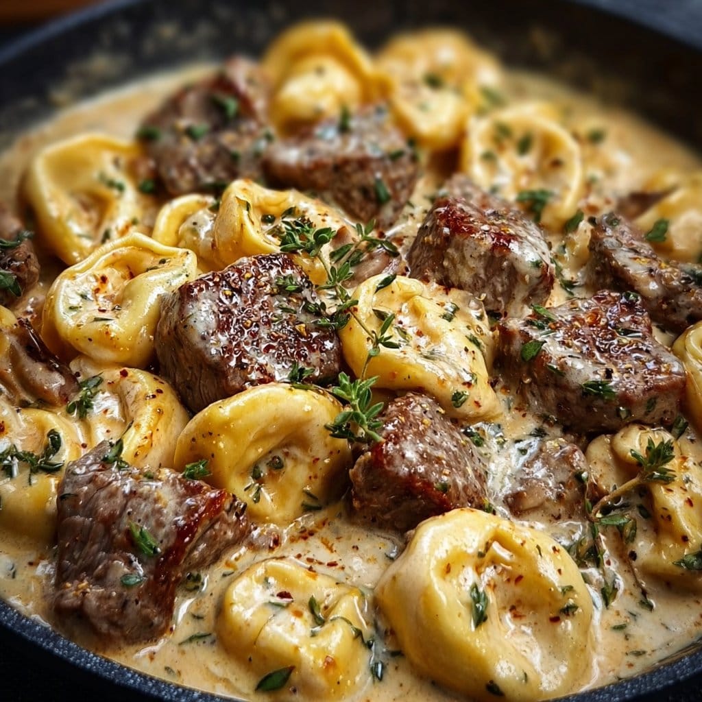 Cracked Garlic Steak Tortellini in Creamhouse Sauce Bliss