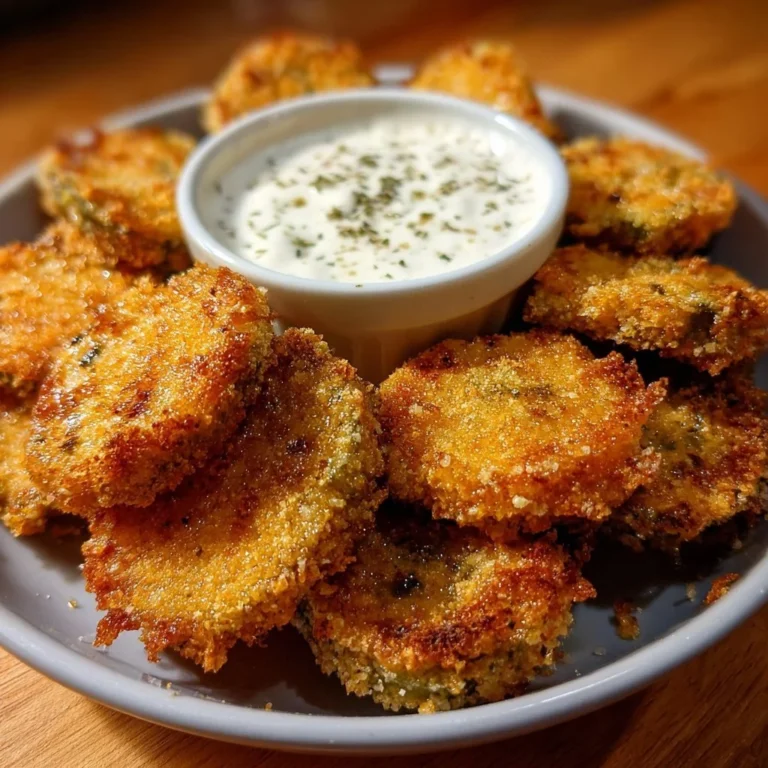 Crispy air fryer fried pickles served as a tasty snack or appetizer.