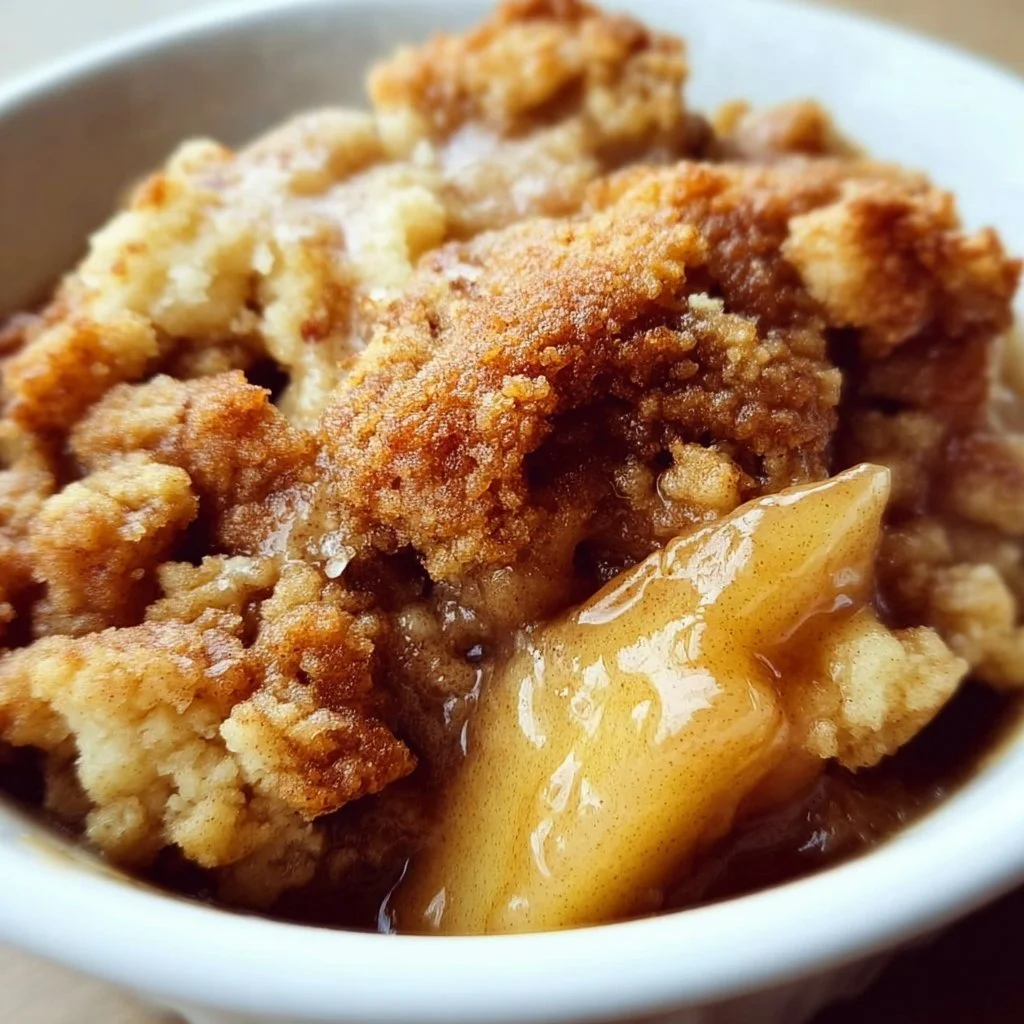 Delicious apple cobbler with golden crust and fresh apples