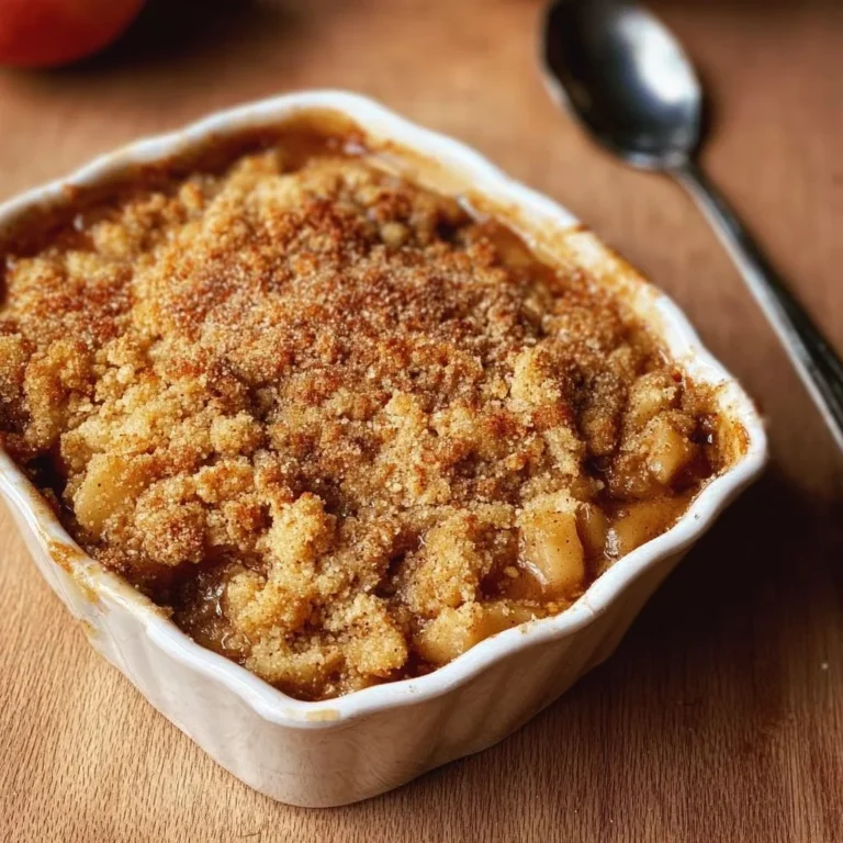 Delicious baked apple crumble dessert with a golden crumb topping
