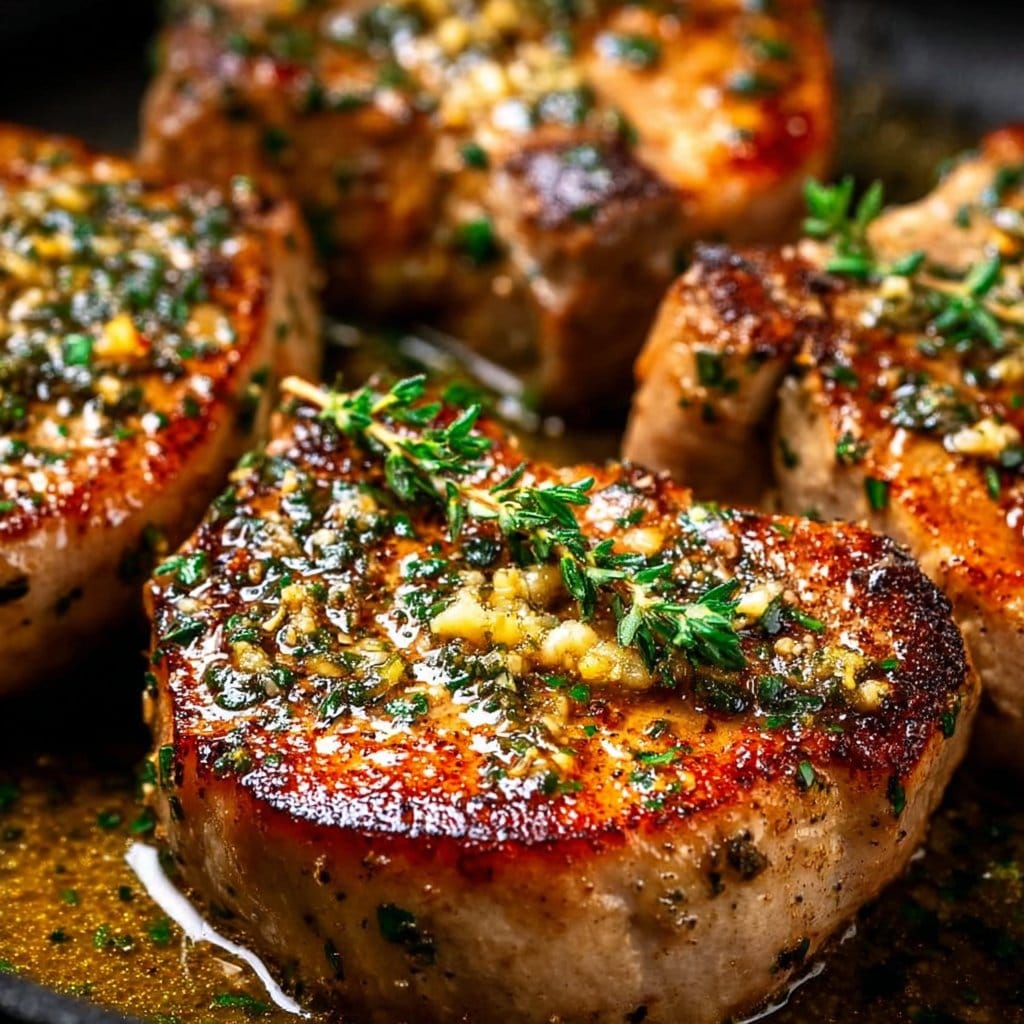 Garlic Butter Pan-Seared Pork Chops