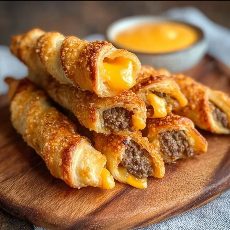 Delicious cheeseburger twists served on a plate with toppings.