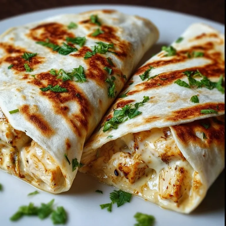 Cheesy garlic chicken wraps served with fresh vegetables and sauce