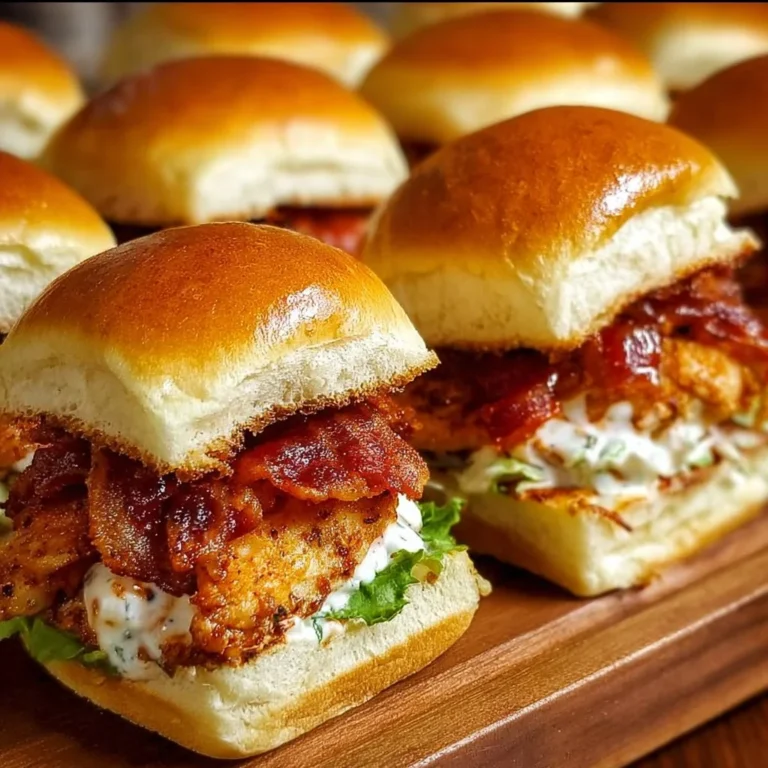 Delicious Chicken Bacon Ranch Sliders on a serving platter