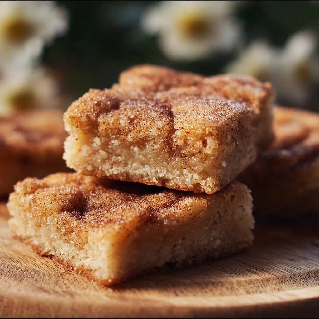 Delicious cinnamon sugar blondies fresh out of the oven