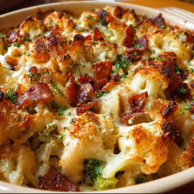 Delicious Crazy Good Casserole with colorful ingredients and toppings.