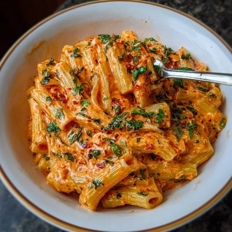 Creamy tomato garlic pasta served with fresh basil and parmesan cheese