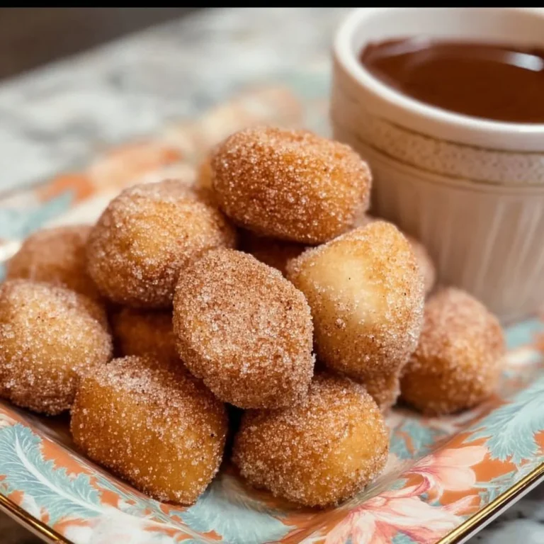 Crispy air fryer churro bites dusted with cinnamon sugar