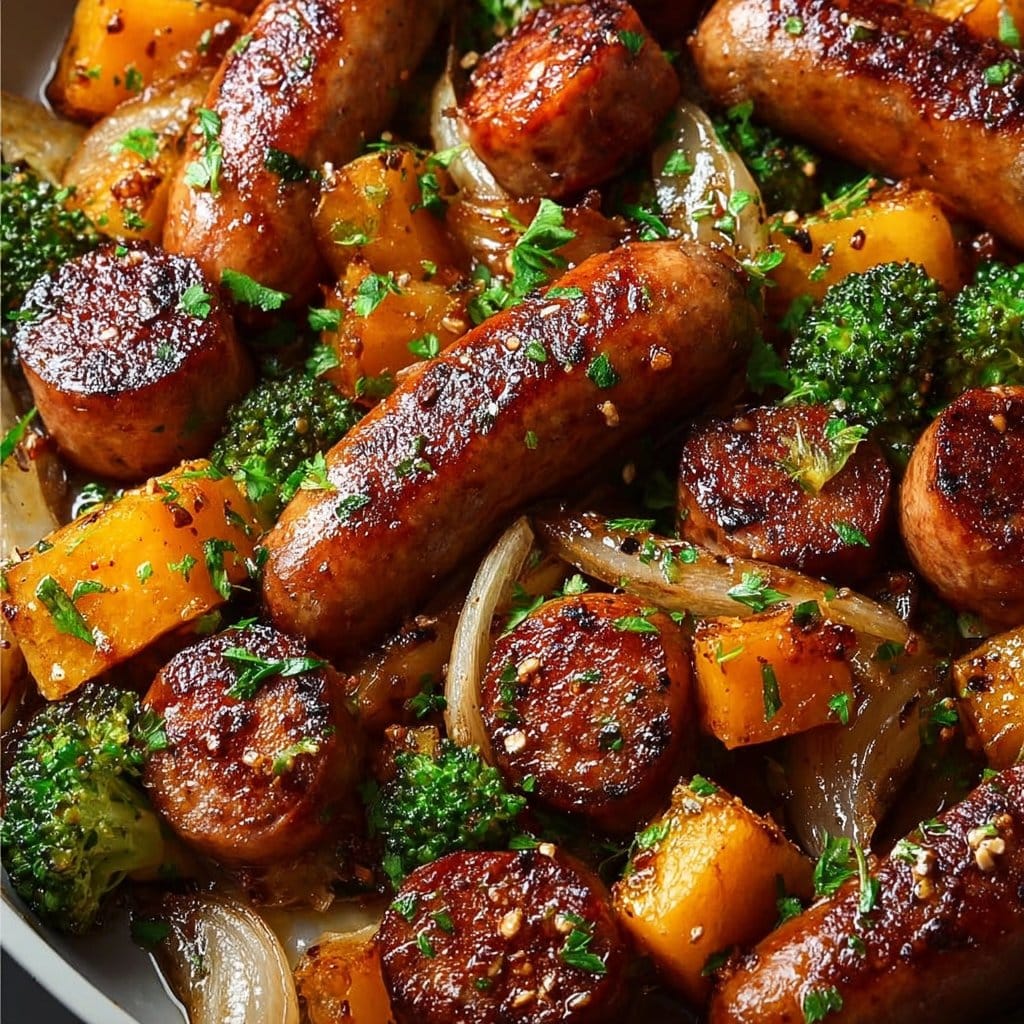 Honey Garlic Sheet Pan Sausage